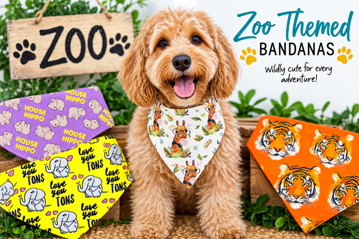 Classic Over the Collar Dog or Cat Zoo Bandana- Choose your Size