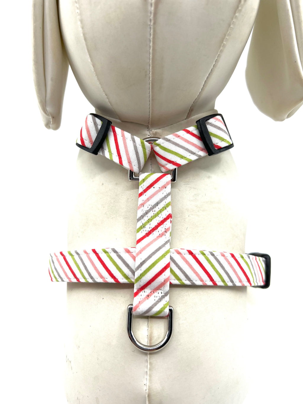 Candy Cane Stripe Adjustable Dog Harness