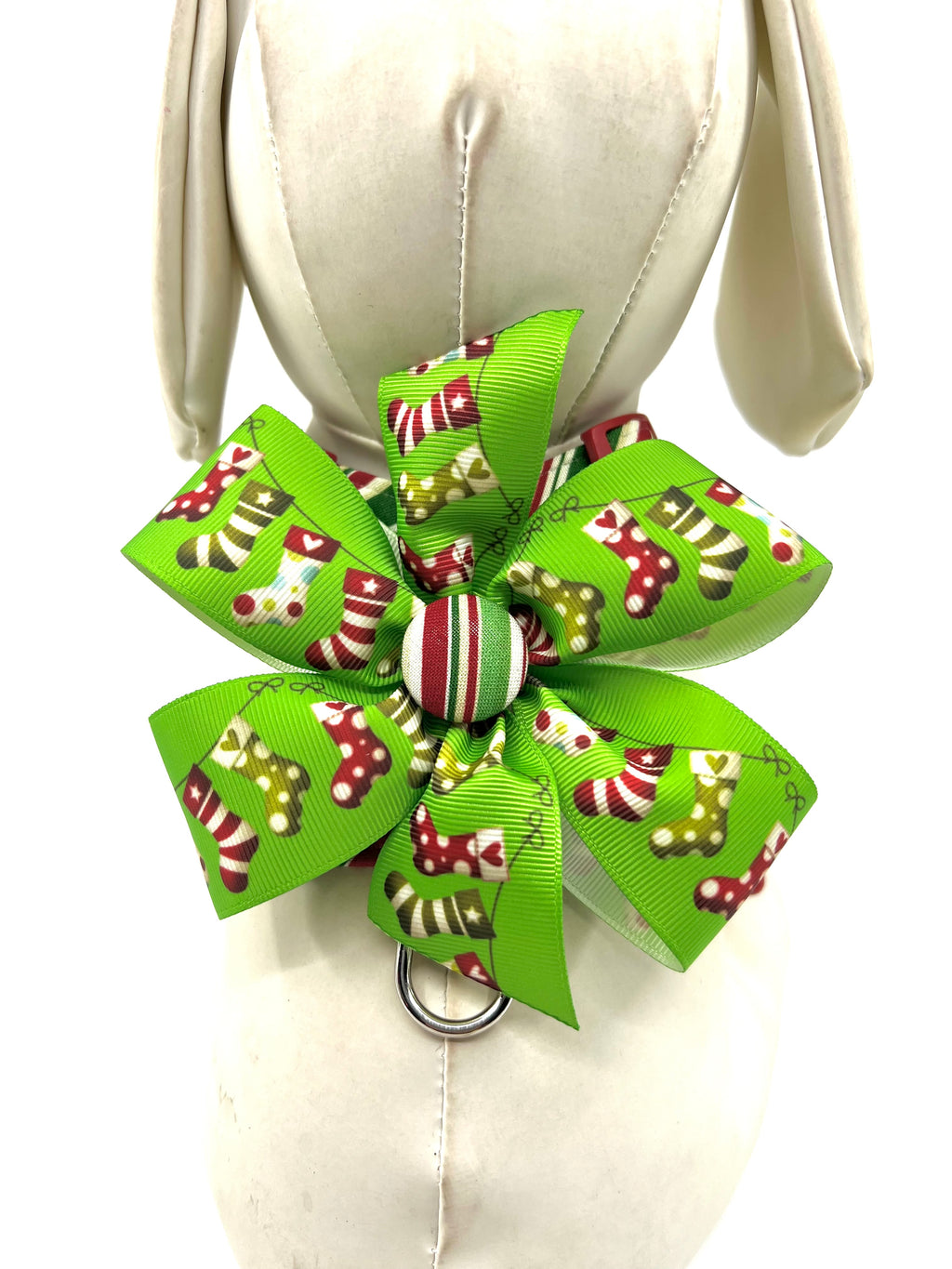 Christmas Candy Stripe Adjustable Dog Harness