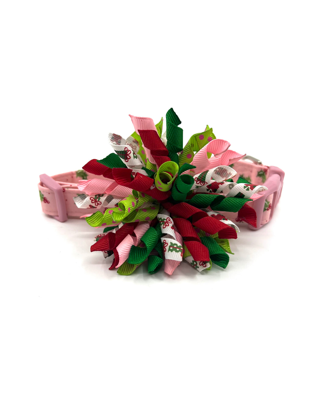 Holly Jolly Pink Christmas Dog Collar