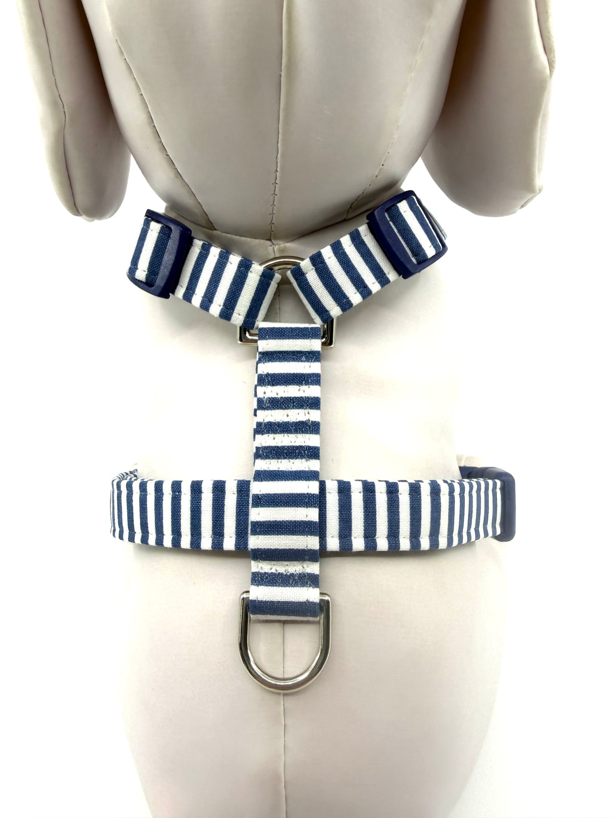 Nautical Navy Stripe Adjustable Dog Harness