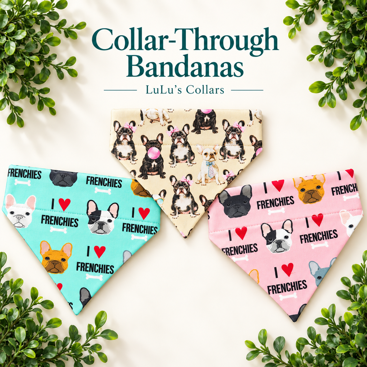 Frenchie Love Collar-Through Bandanas