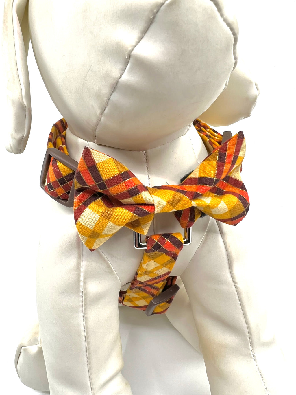 Pumpkin Patch Plaid Adjustable Dog Harness