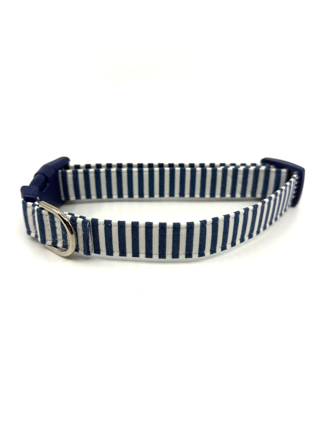 Coastal Cabana Navy Stripe Dog Collar