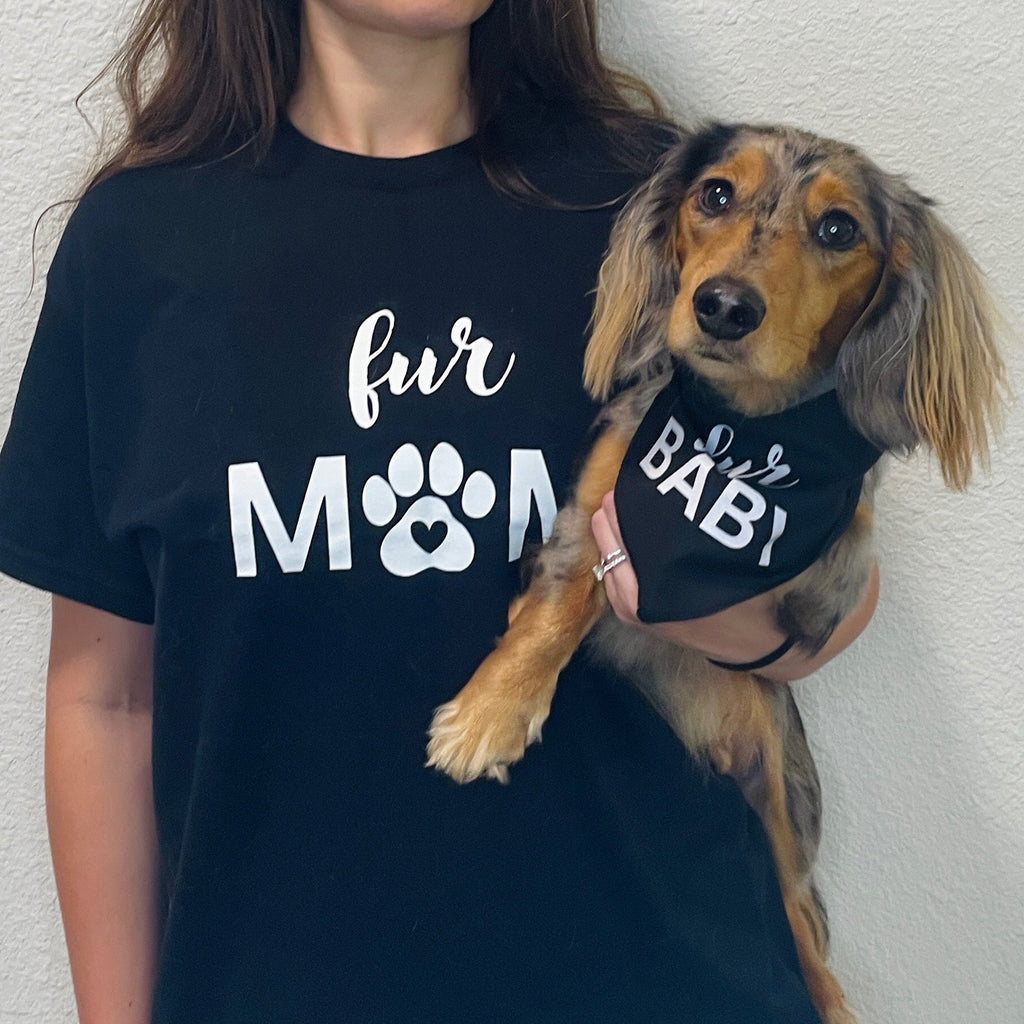 Fur Mom & Fur Dad T-Shirts – Black & White