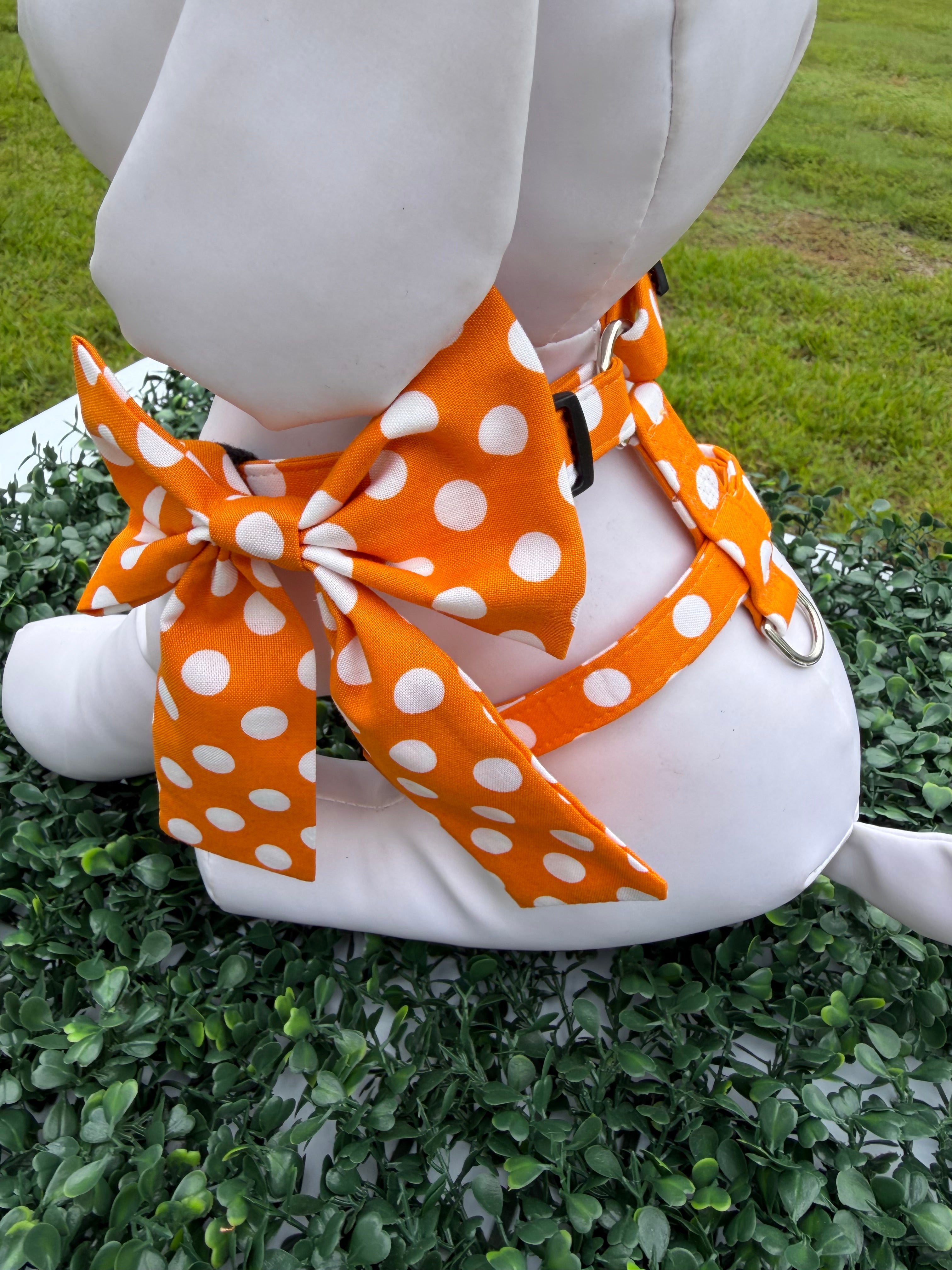 Pumpkin Spice Polka Dot Dog Harness 🎃🐾