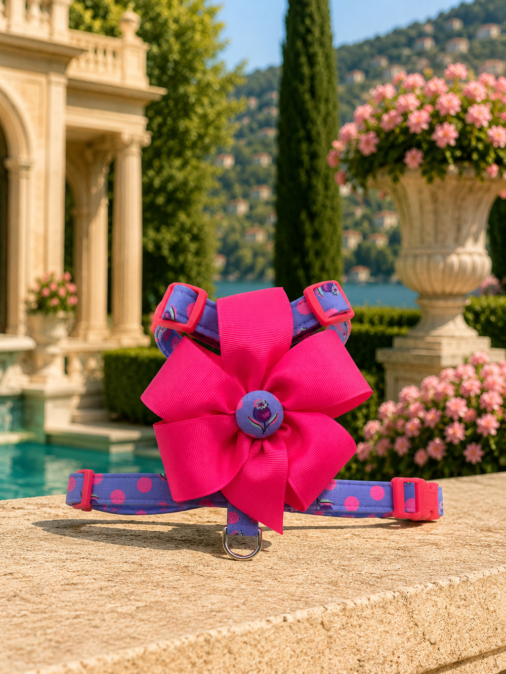Pretty in Pink Polka Dot Adjustable Dog Harness