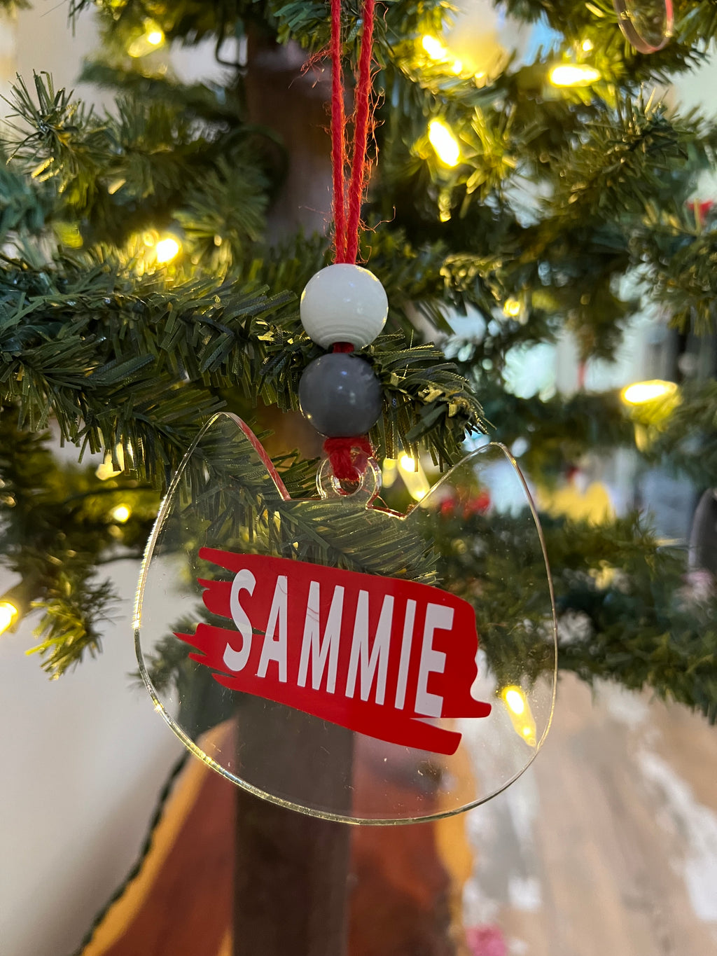 Personalized Cat Christmas Ornament – Custom Name Kitty Ornament