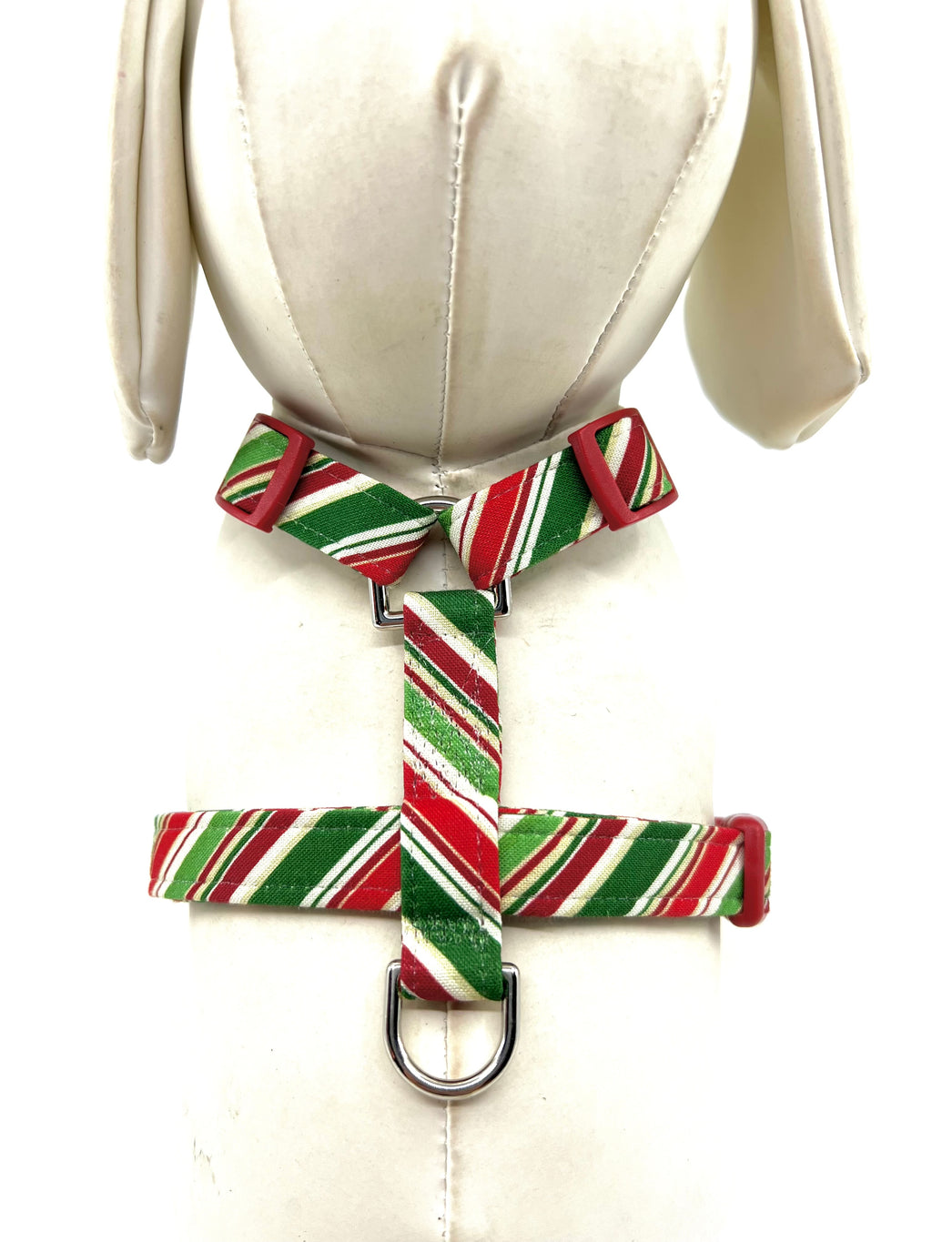 Christmas Candy Stripe Adjustable Dog Harness