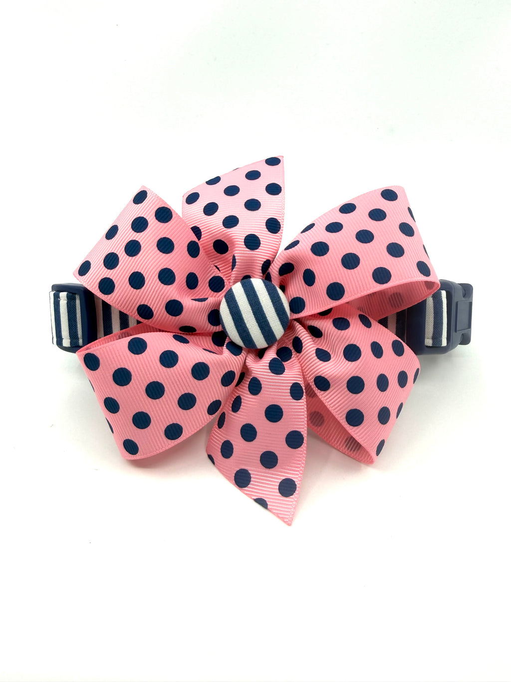 Coastal Cabana Navy Stripe Dog Collar