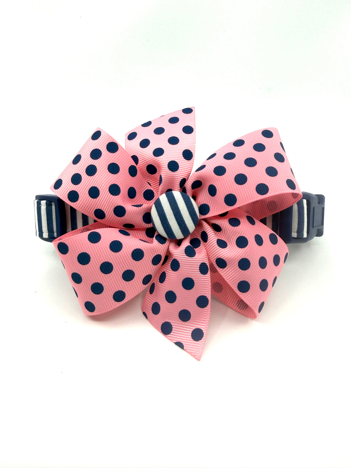 Coastal Cabana Navy Stripe Dog Collar