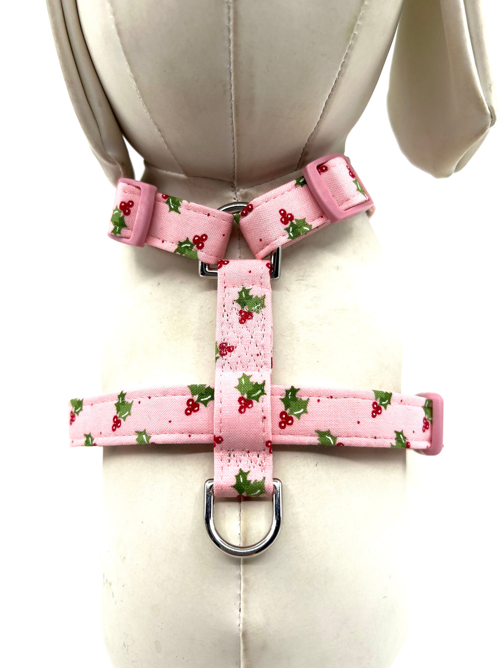 Pink Holly Jolly Adjustable Dog Harness