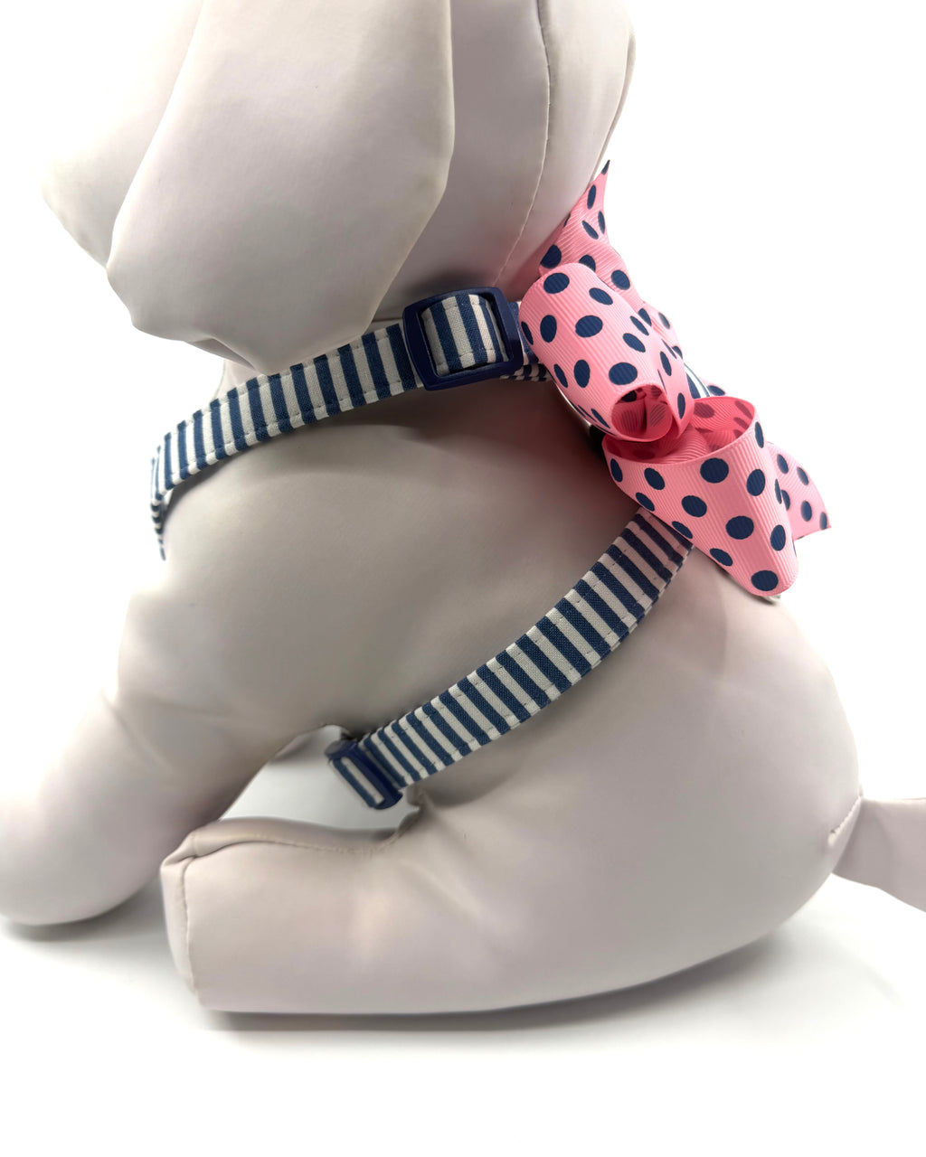 Nautical Navy Stripe Adjustable Dog Harness