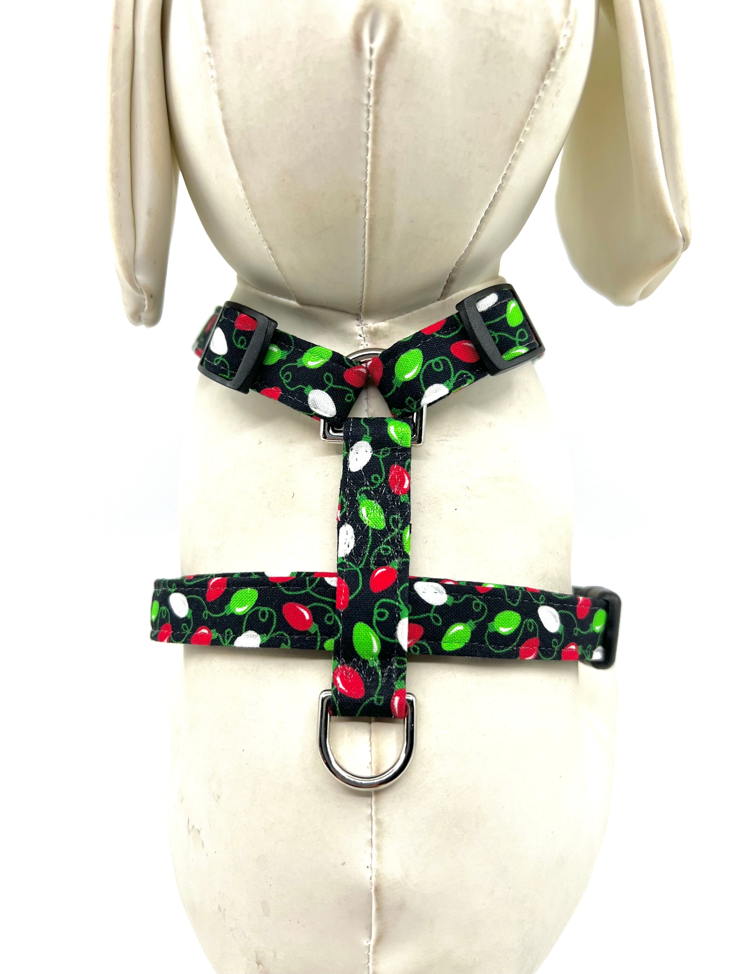 Merry & Bright Christmas Lights Adjustable Dog Harness