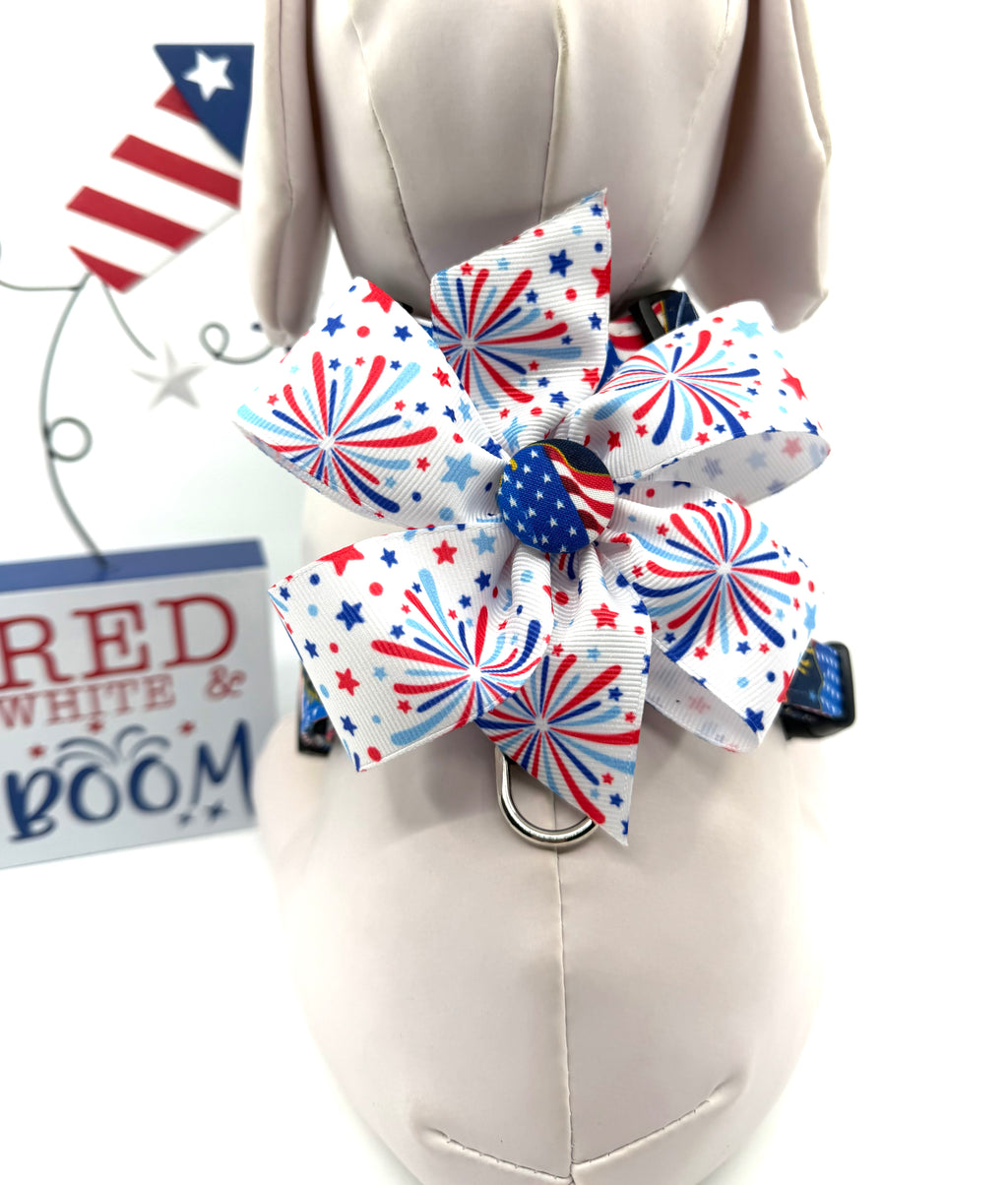 Stars, Stripes & Fireworks Adjustable Dog Harness