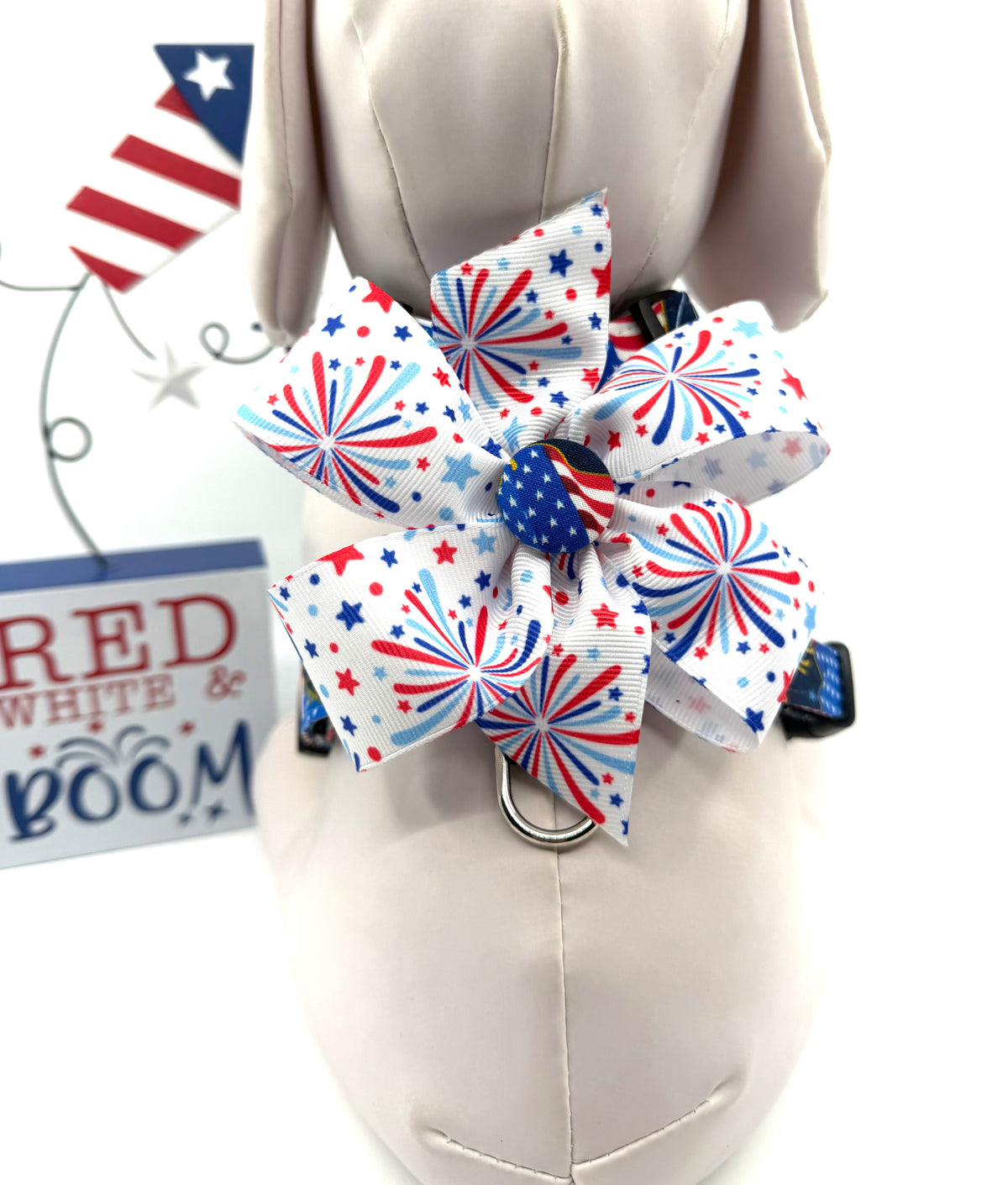 Stars, Stripes & Fireworks Adjustable Dog Harness