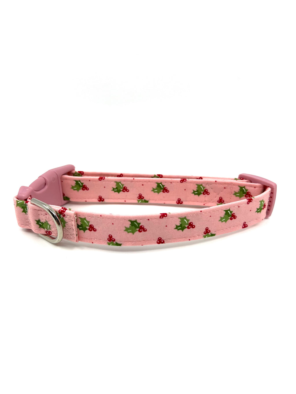 Holly Jolly Pink Christmas Dog Collar