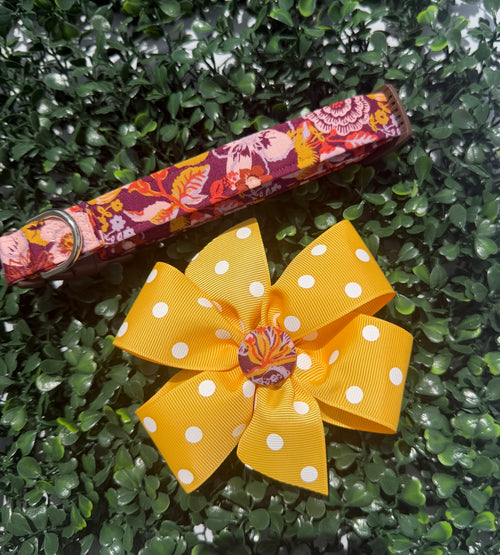 Autumn Harvest Floral Dog Collar