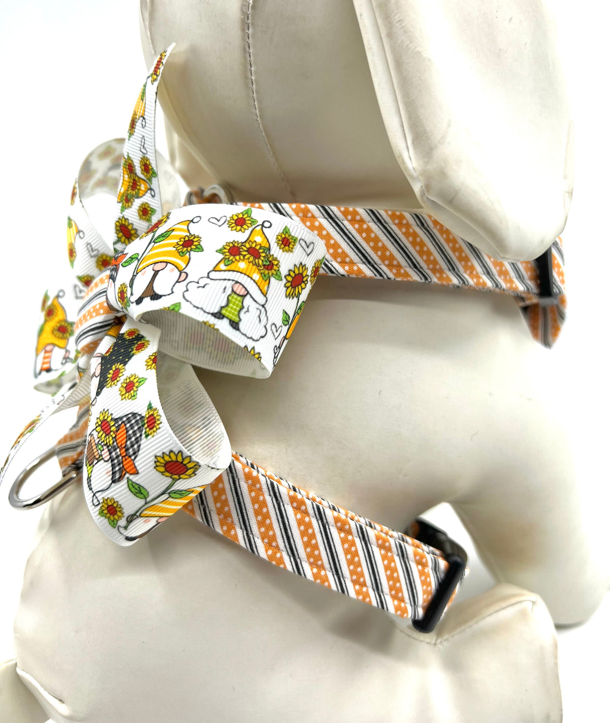 Pumpkin Spice Stripe Adjustable Dog Harness