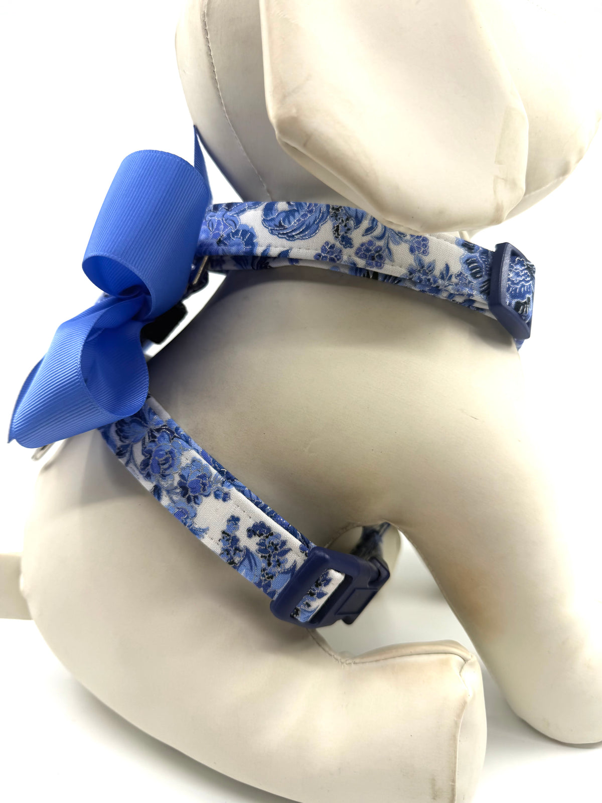Blue Willow Floral Adjustable Dog Harness