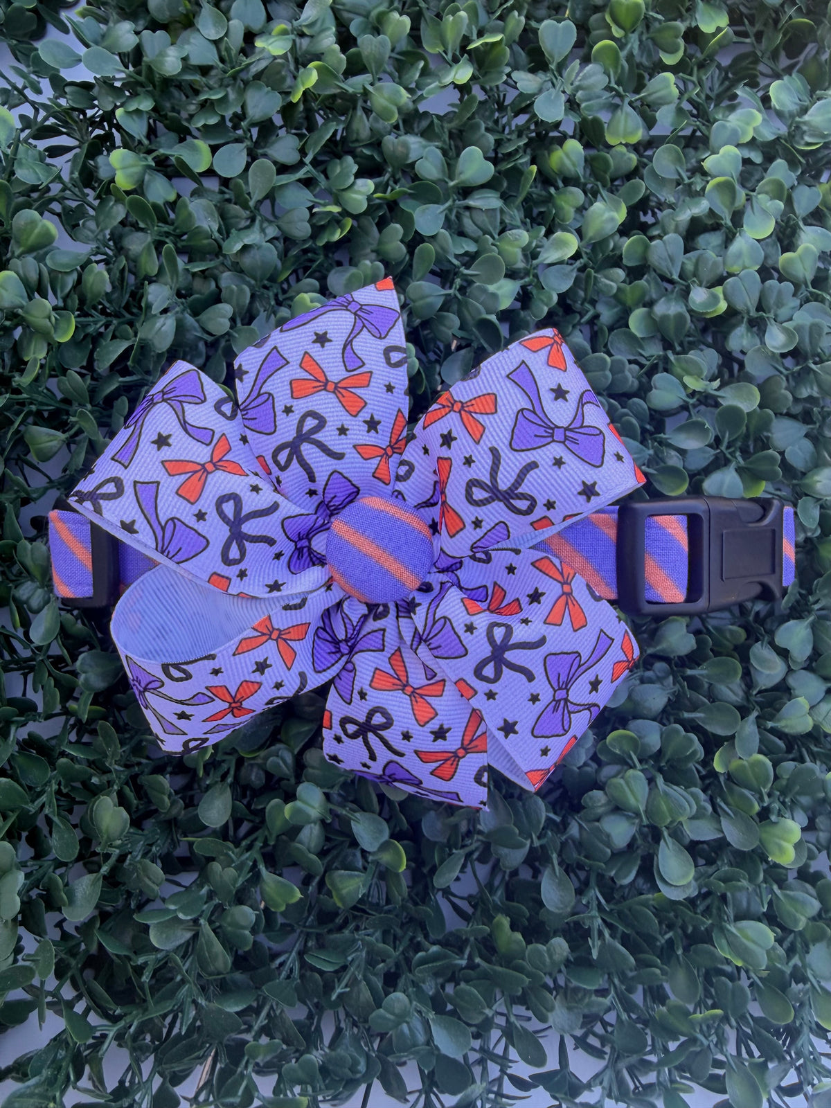 Spooky Stripes Purple & Orange Dog or Cat Collar