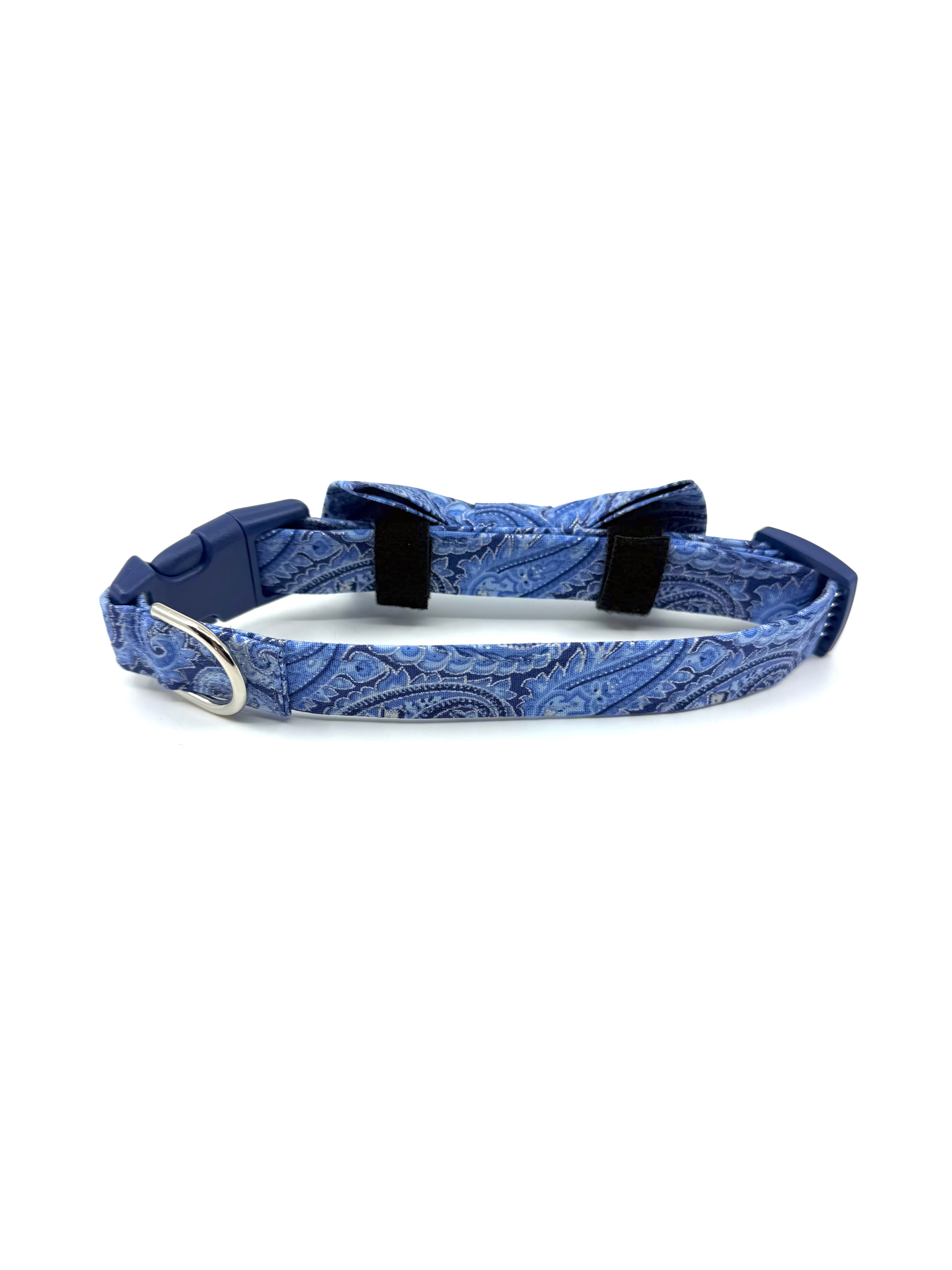 Blue Paisley Gentleman Dog Collar