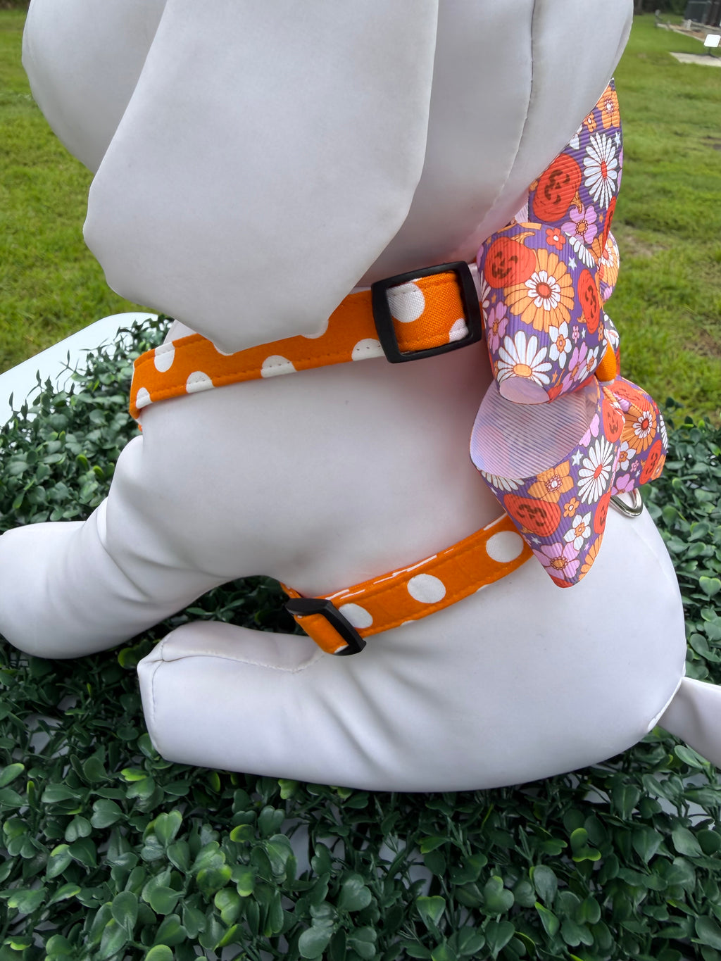 Pumpkin Spice Polka Dot Dog Harness 🎃🐾