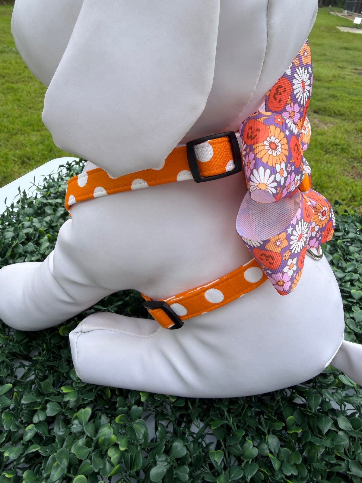 Pumpkin Spice Polka Dot Dog Harness 🎃🐾