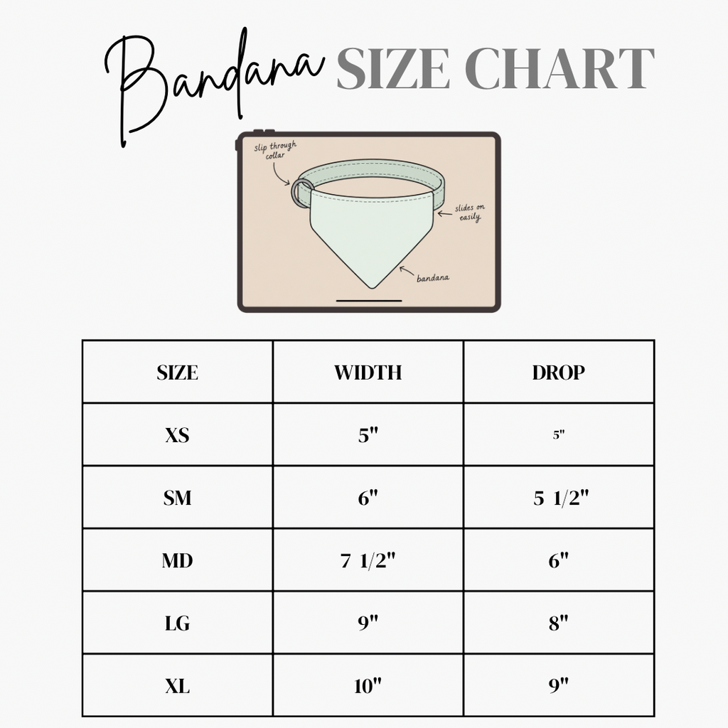 Classic Over-the-Collar Dog Bandana – Choose Your Size
