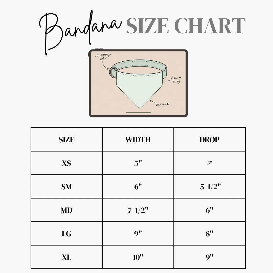 Classic Over-the-Collar Dog Bandana – Choose Your Size
