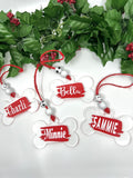 Personalized Dog Bone Christmas Ornament – Custom Pet Name Ornament
