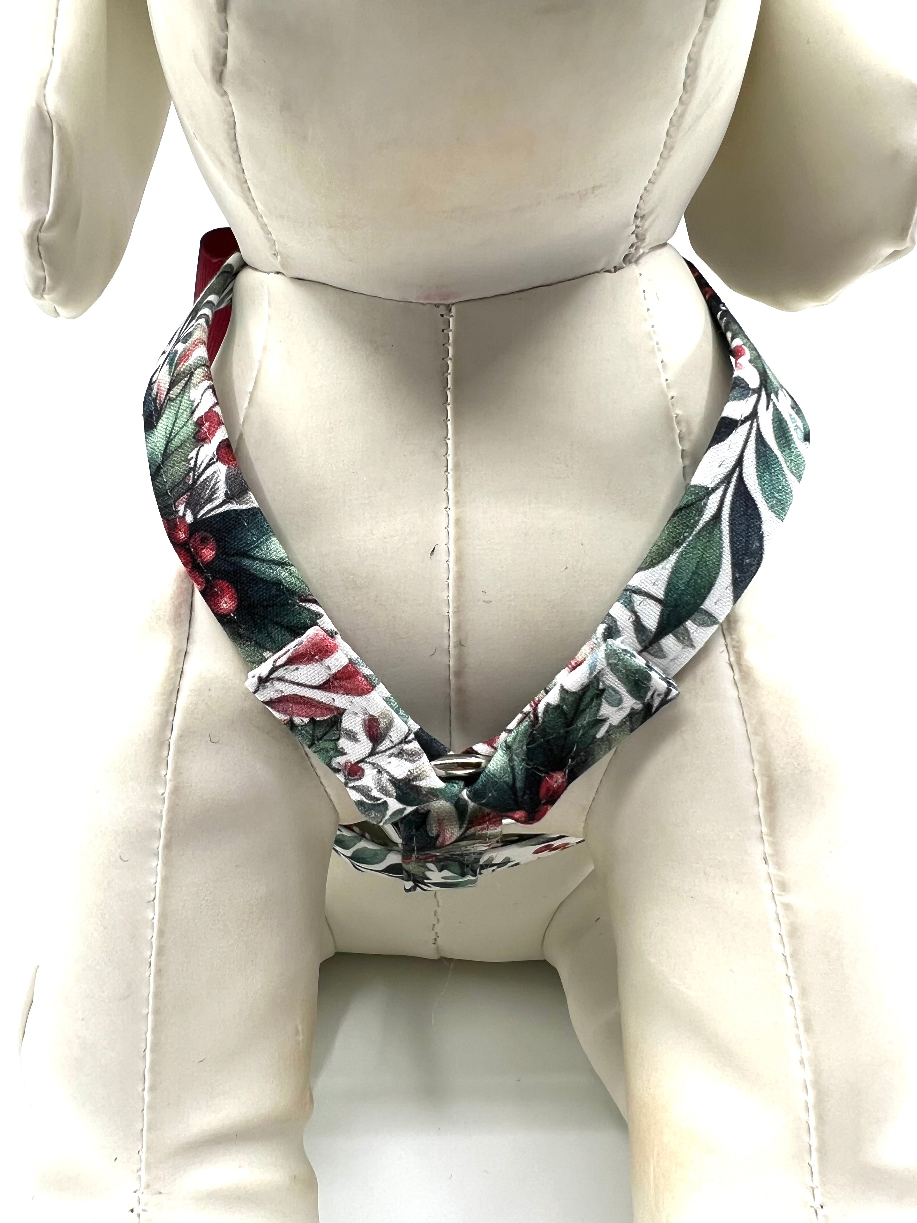 Winter Berries Adjustable Dog Harness
