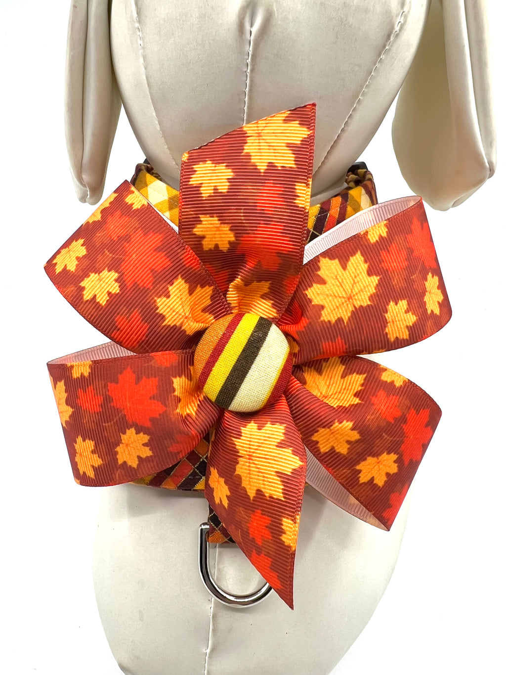Pumpkin Patch Plaid Adjustable Dog Harness