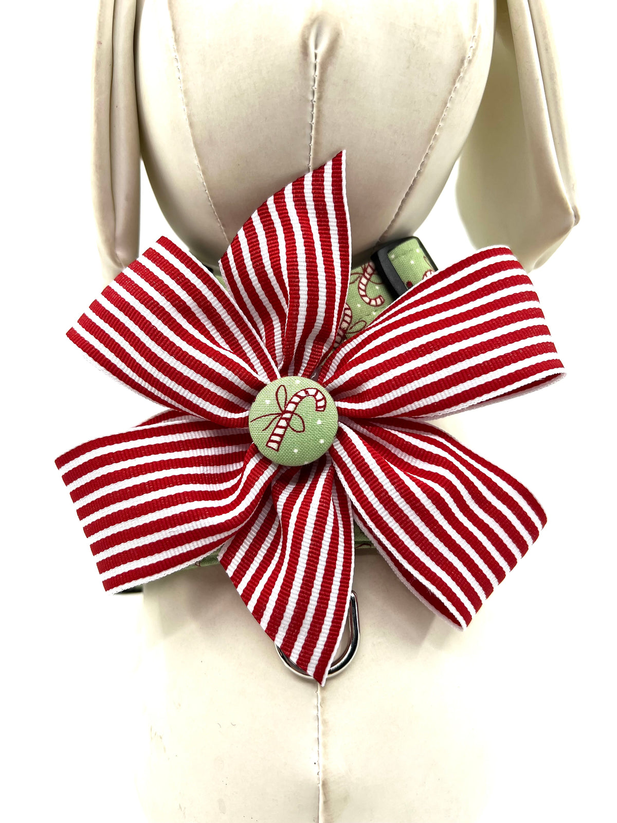 Candy Cane Wishes Adjustable Dog Harness