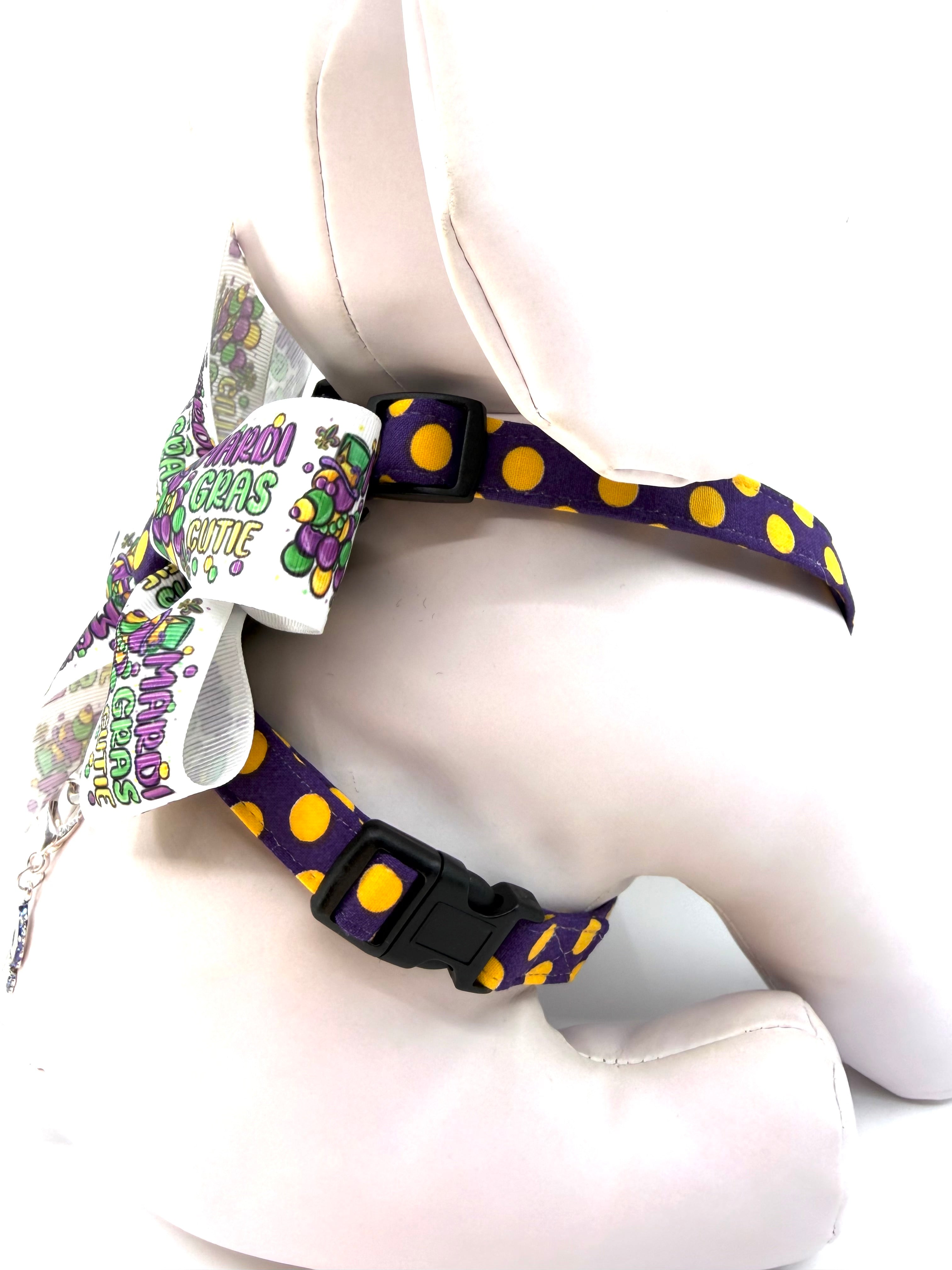 Mardi Gras Cutie Adjustable Dog Harness
