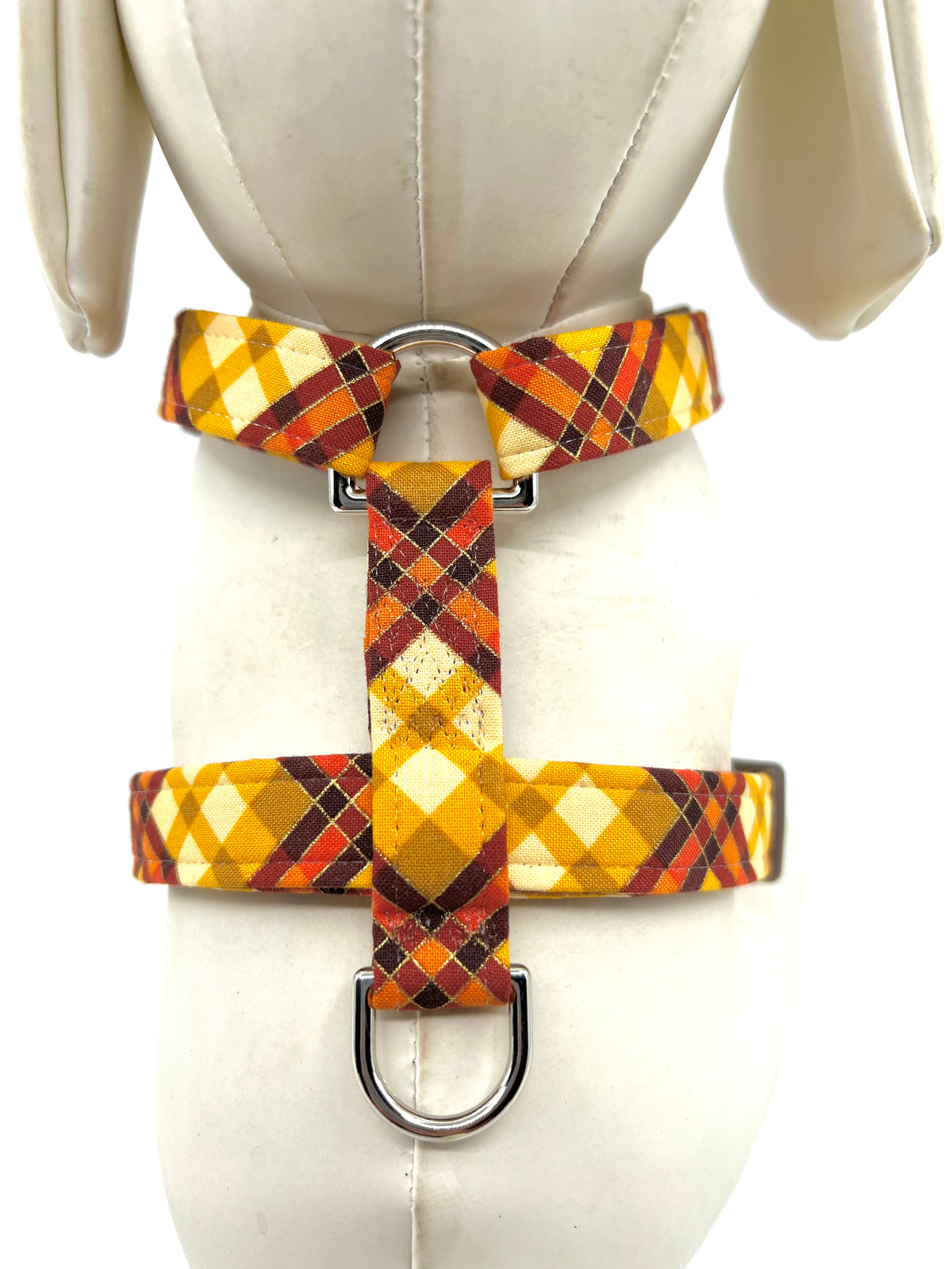 Pumpkin Patch Plaid Adjustable Dog Harness
