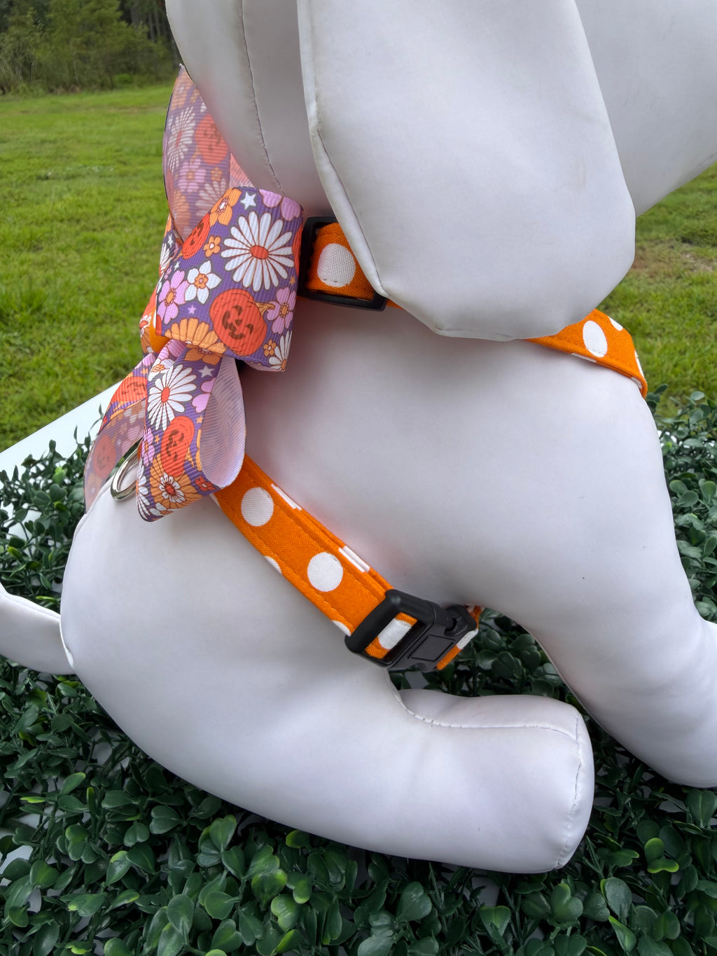 Pumpkin Spice Polka Dot Dog Harness 🎃🐾