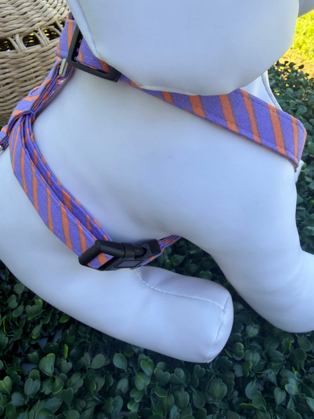 Spooky Stripes Purple & Orange Dog Harness