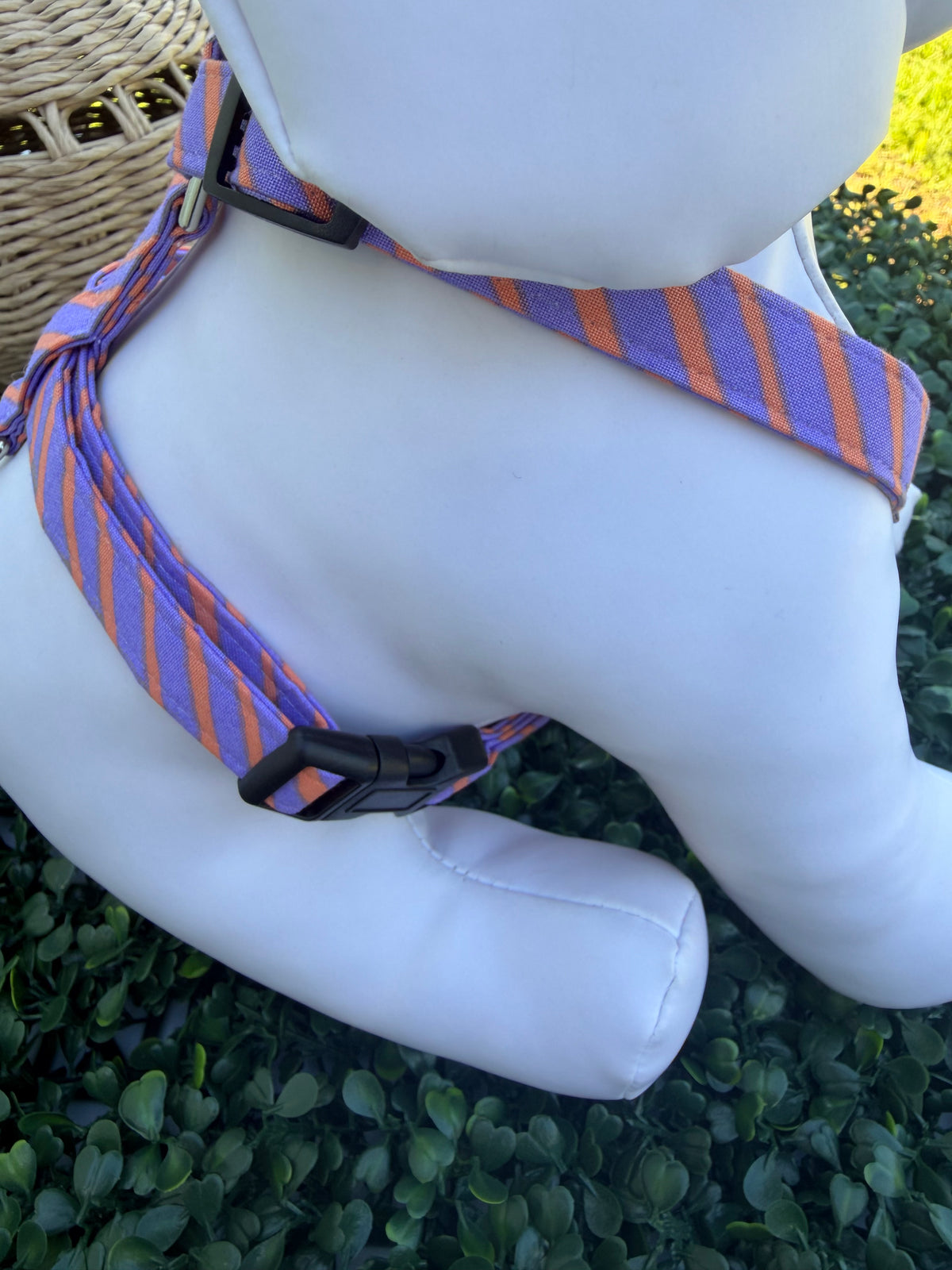 Spooky Stripes Purple & Orange Dog Harness