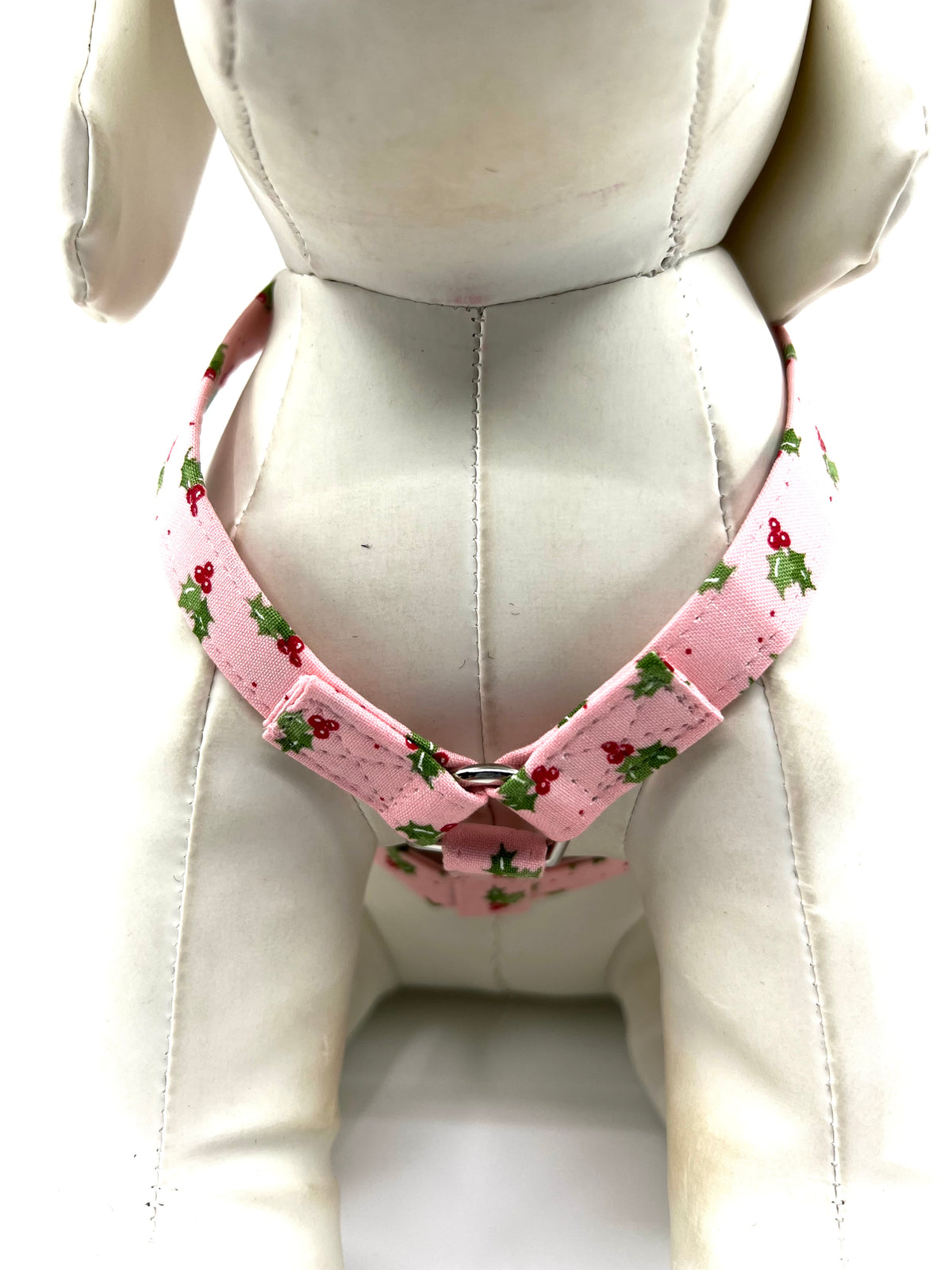 Pink Holly Jolly Adjustable Dog Harness