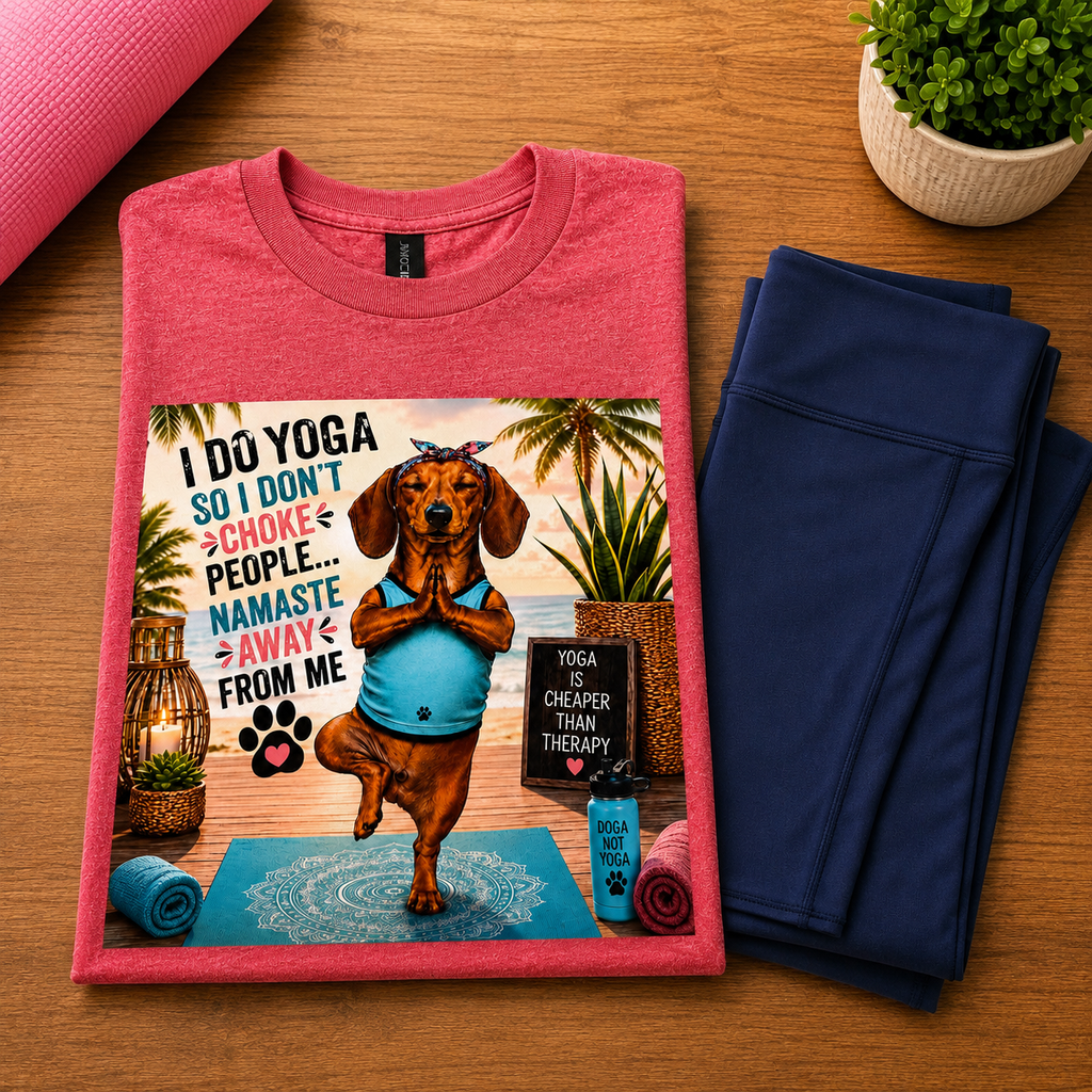 Dachshund Attitude Graphic T-Shirts – Ride, Beach, Game & Yoga