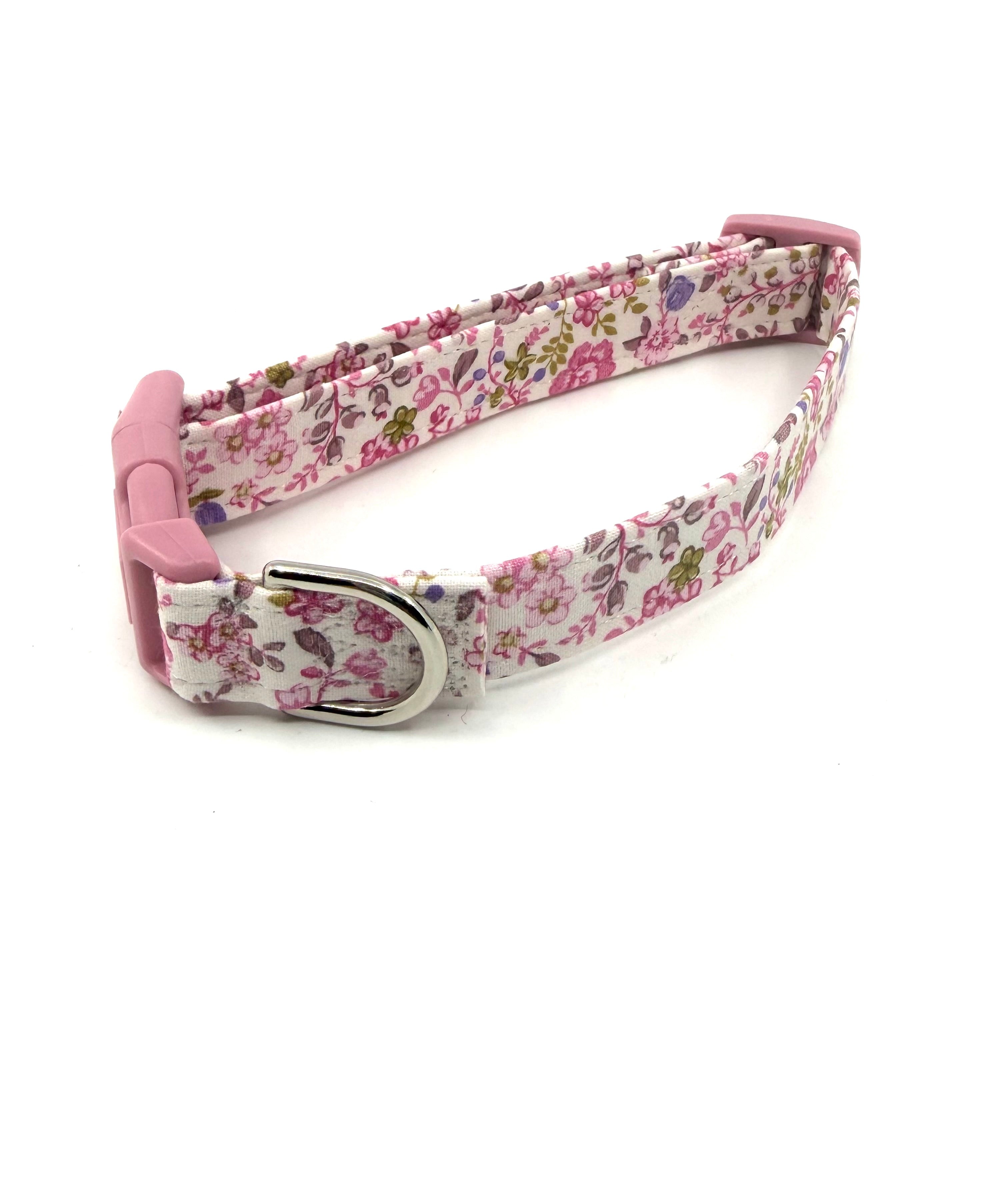 Pink Garden Party Floral Dog Collar