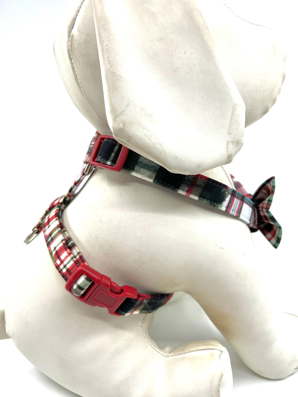 Christmas Morning Plaid Adjustable Dog Harness
