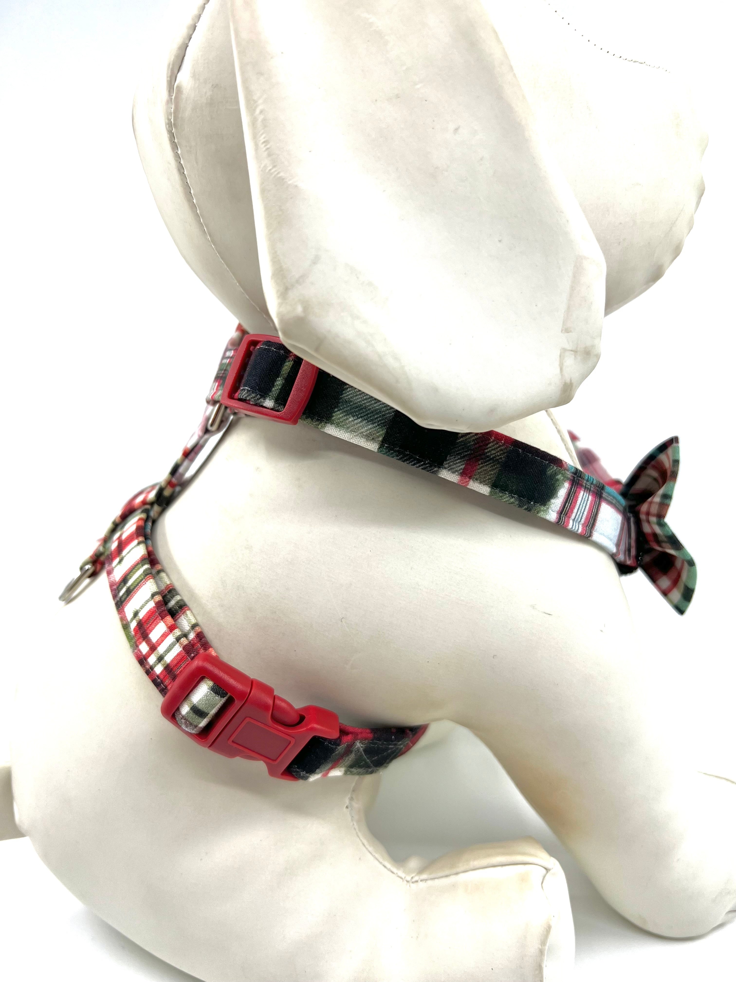 Christmas Morning Plaid Adjustable Dog Harness