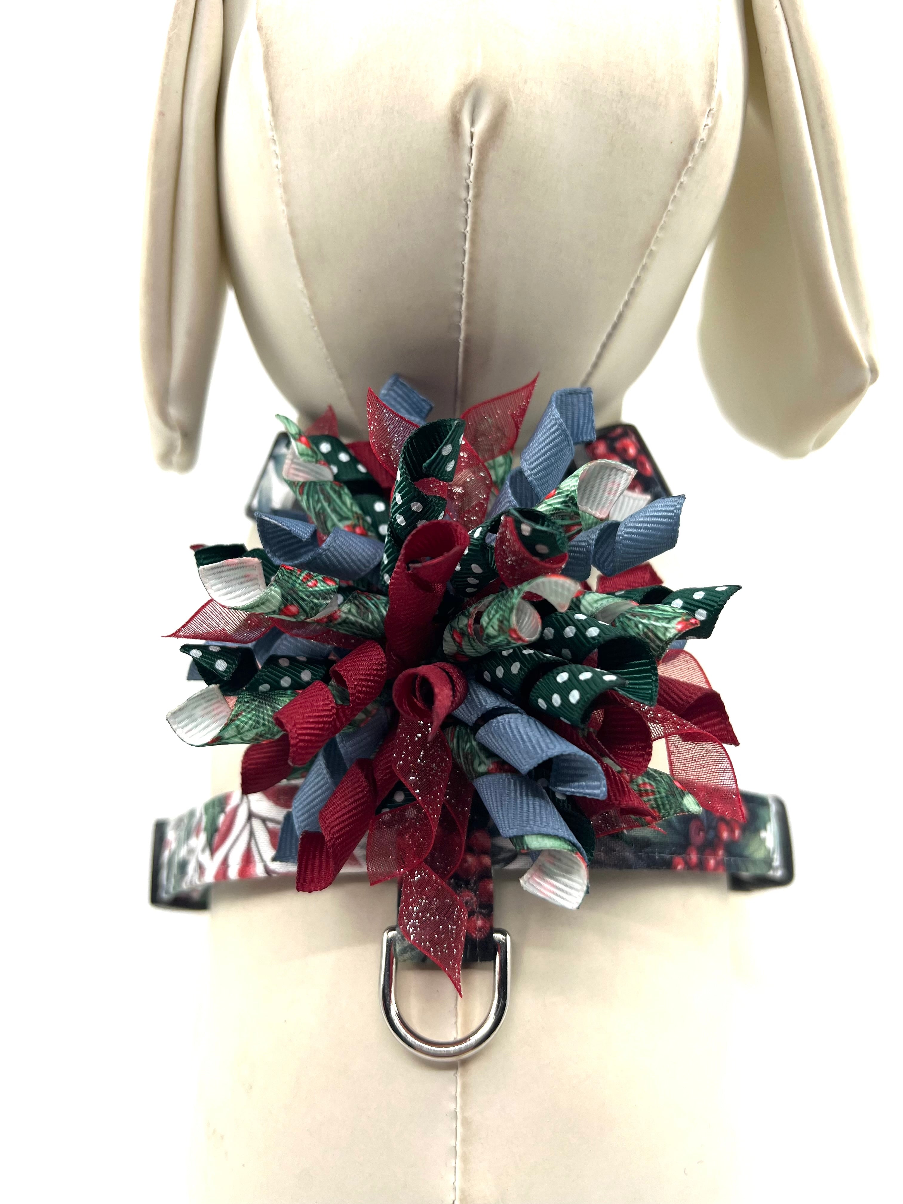 Winter Berries Adjustable Dog Harness