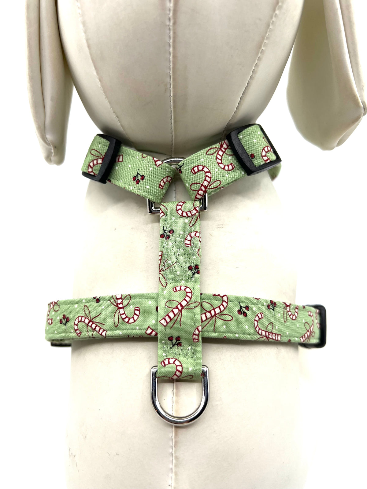 Candy Cane Wishes Adjustable Dog Harness