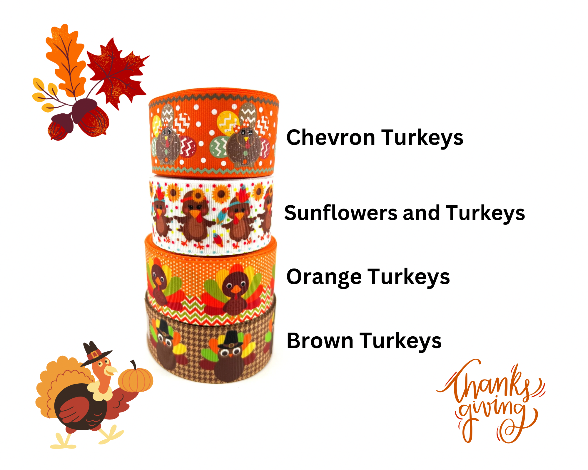 Fall & Thanksgiving Pet Bows – Choose Your Pattern
