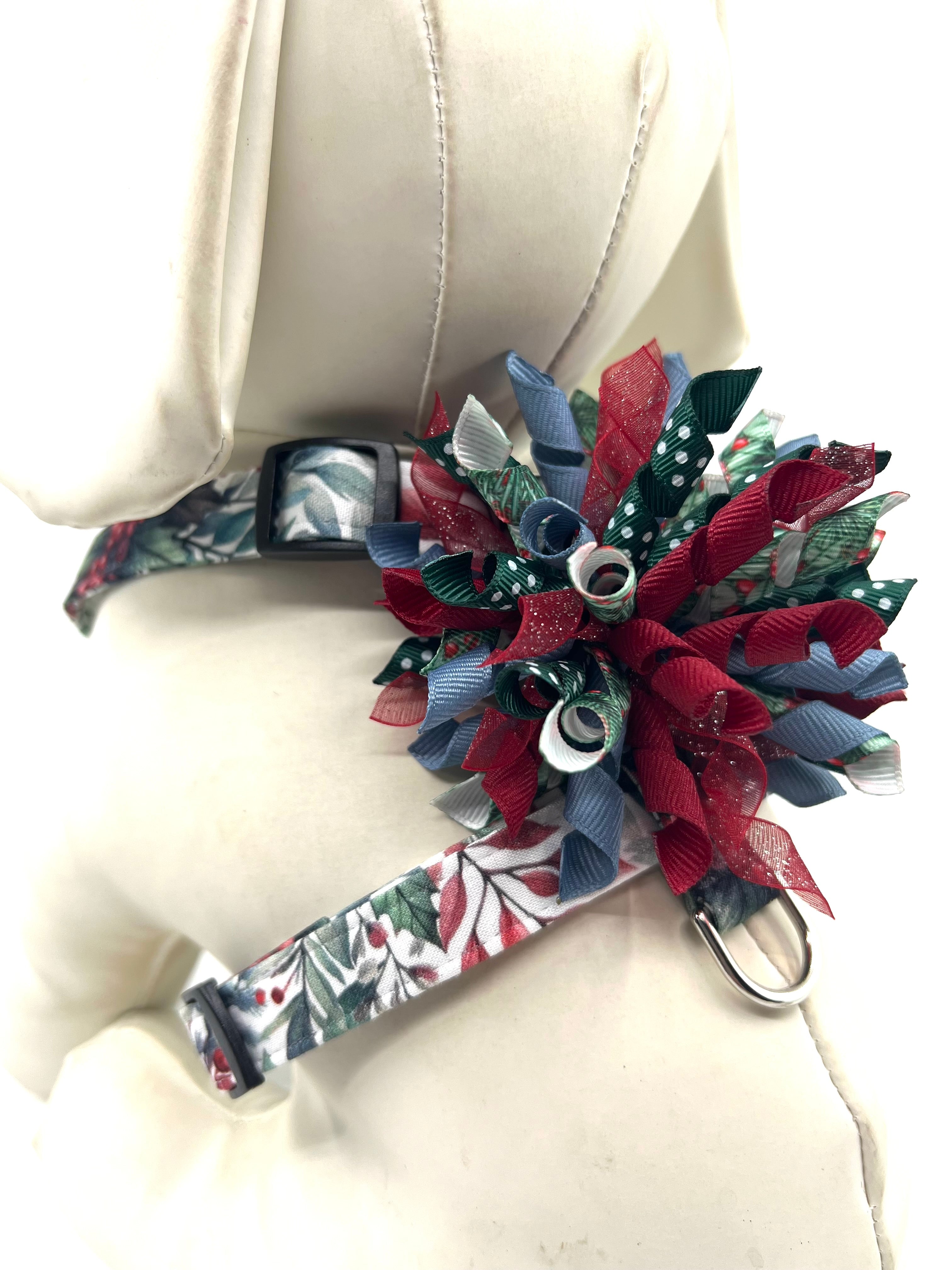 Winter Berries Adjustable Dog Harness