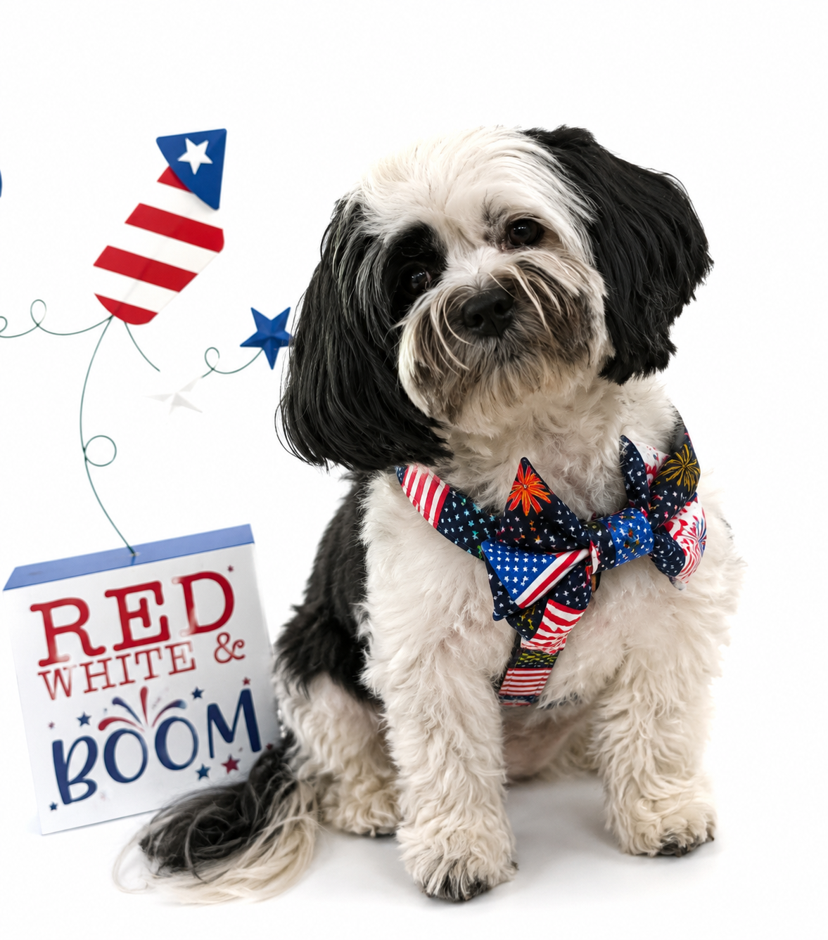 Stars, Stripes & Fireworks Adjustable Dog Harness