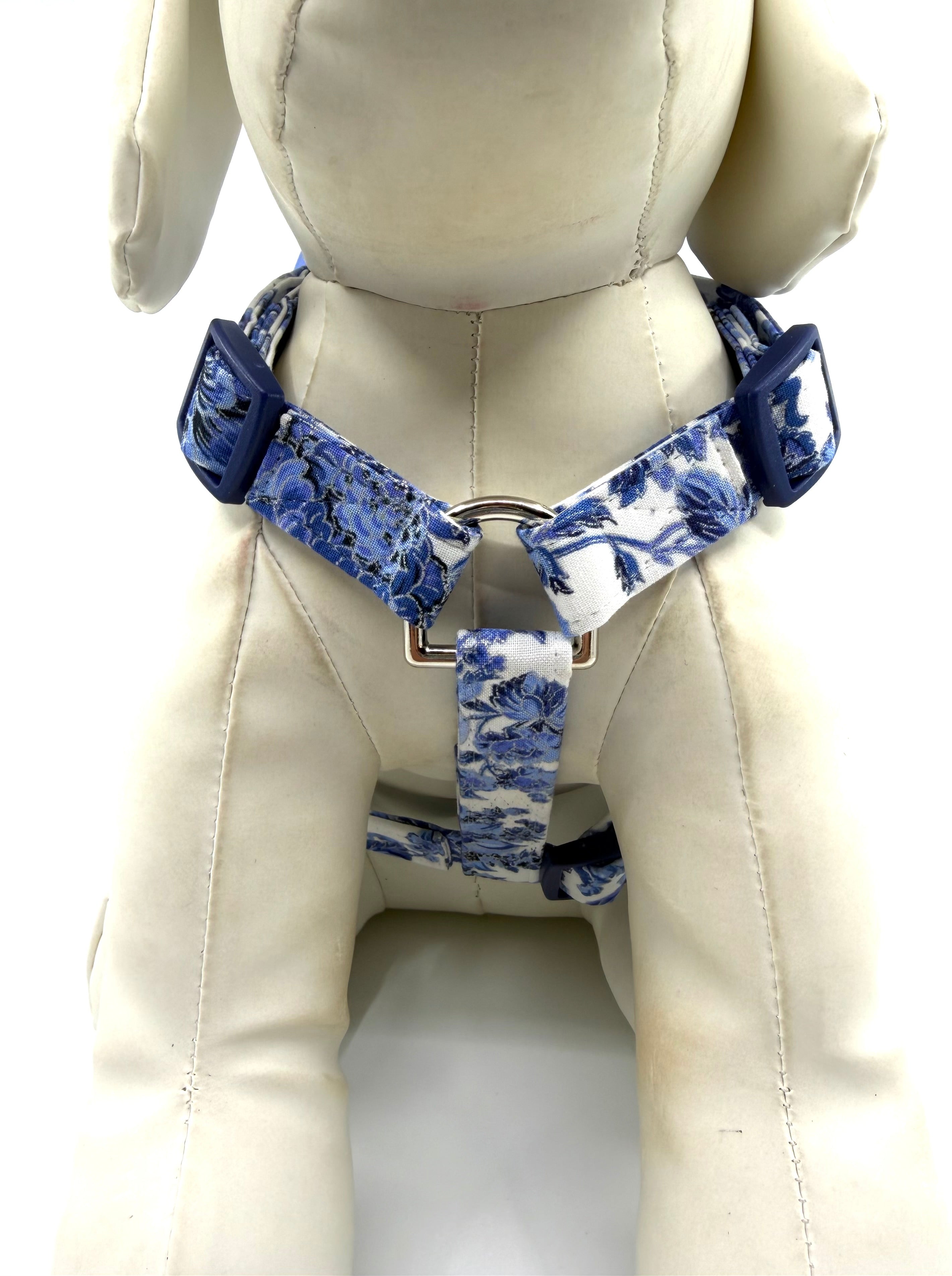Blue Willow Floral Adjustable Dog Harness